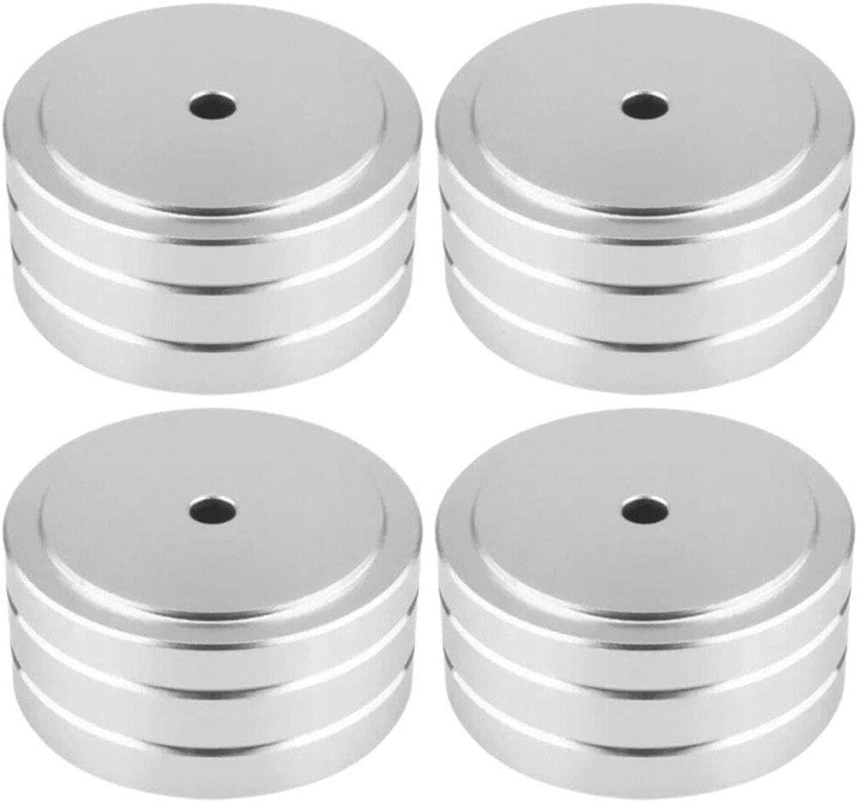 Speaker Isolatie Voetjes - Audio Demper Pads - Geluid Verbeteren - Trillingen Reduceren - 40x20mm - Zilver Zwart