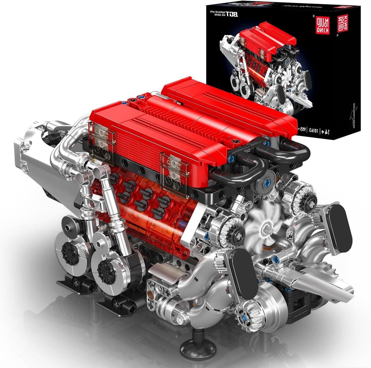 Motor Bouwset - Techniek Model Techniek Motor - Modelbouw - Transparant Cilinder Ontwerp - 15 x 14.8 x 30.2 cm