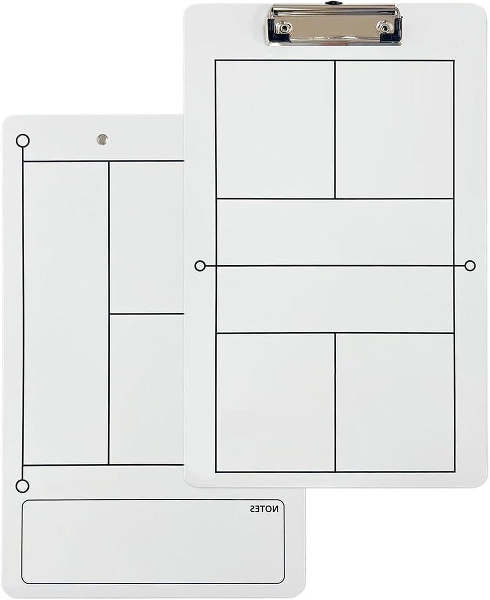 Pickleball Coaching Bord - Trainingsbord Wedstrijd - Strategie Bespreken - Ruim Uitleggebied - 35 x 22 cm - Wit