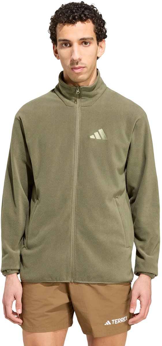 Adidas Terrex Terrex Multi Essentials Fleece Jack Met Lange Ritssluiting Heren Groen