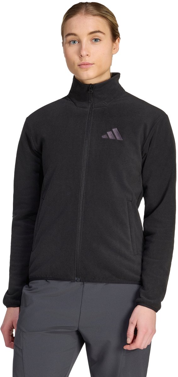 Adidas Terrex Terrex Multi Essentials Fleece Jack Met Lange Ritssluiting Dames Zwart