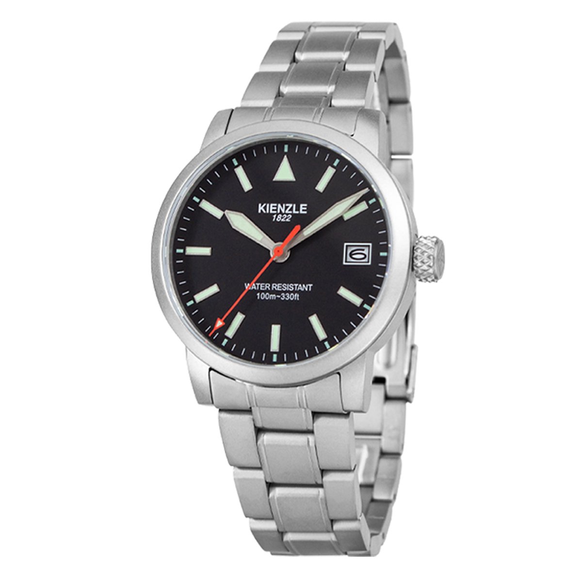 KIENZLE Horloge - Flieger - Quarz KG416G - Wijzerplaat Mat Zwart