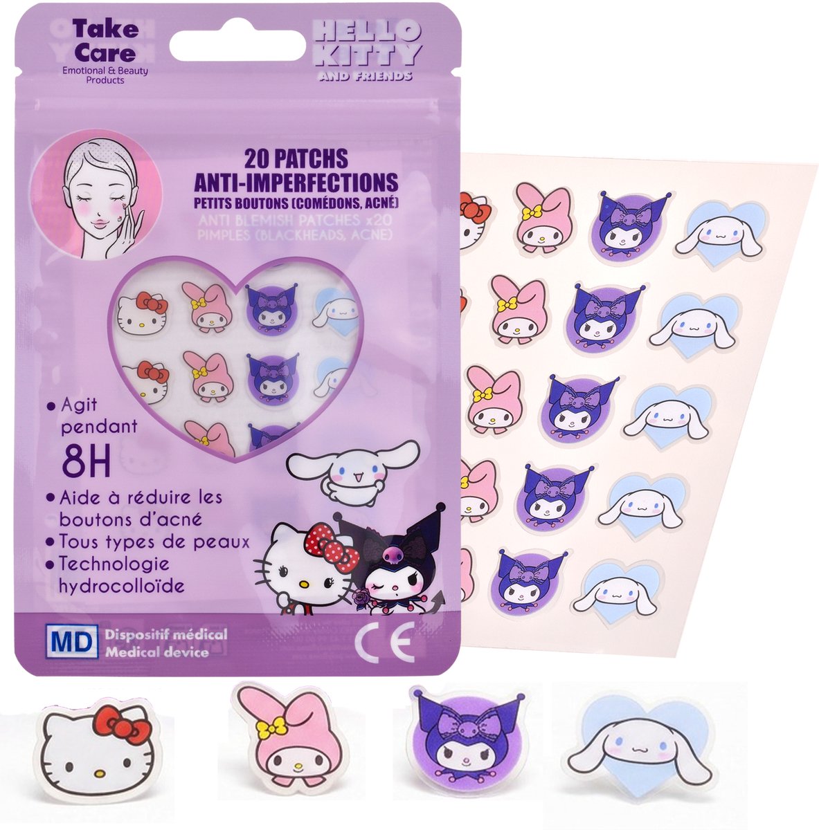 Hello Kitty Friends Pimple Patch - Blackheads Remover - Mee Eters Verwijderen - Acne patch - 20 patches
