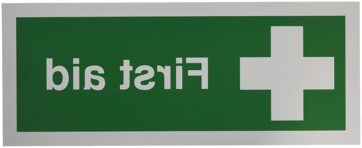 Veiligheidsbord Eerste Hulp - EHBO bord - Veiligheid Aangeven - Universeel Symbool - 100 x 250 mm - Groen