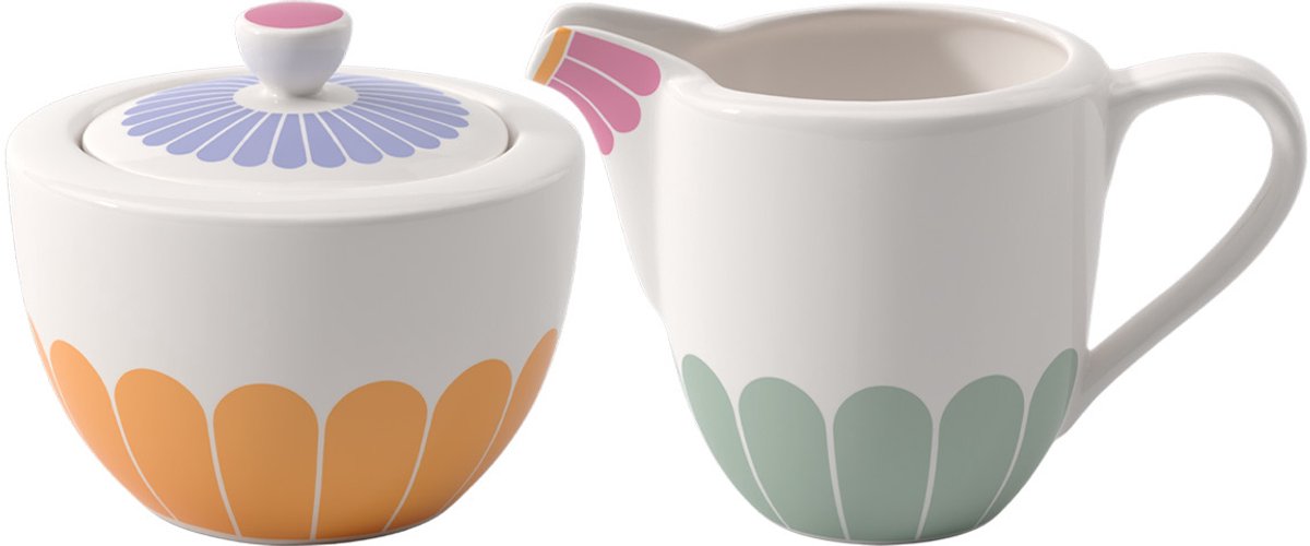 Milch- und Zuckerset Fleur Couleur Set van 2