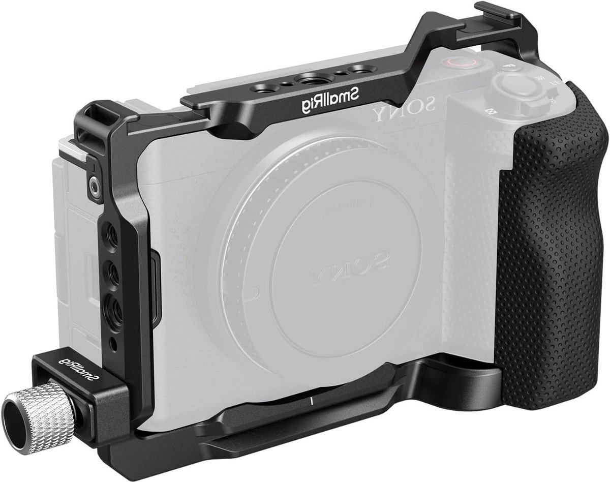 Cage Kit voor Sony ZV-E1 met Siliconen Grip, HDMI Kabelklem en Snelle Ontgrendeling, Volledige Camera Cage met Koudschuh Bevestigingen en Arca Type Plaat
