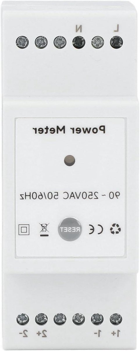 Slimme Energiemeter - WiFi Energiekosten Meter - Energieverbruik Monitoren - Real-time App Controle - 90x65x35mm - Zwart