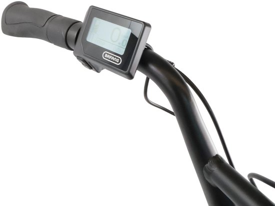 Zwart stuur met een Bafang display.