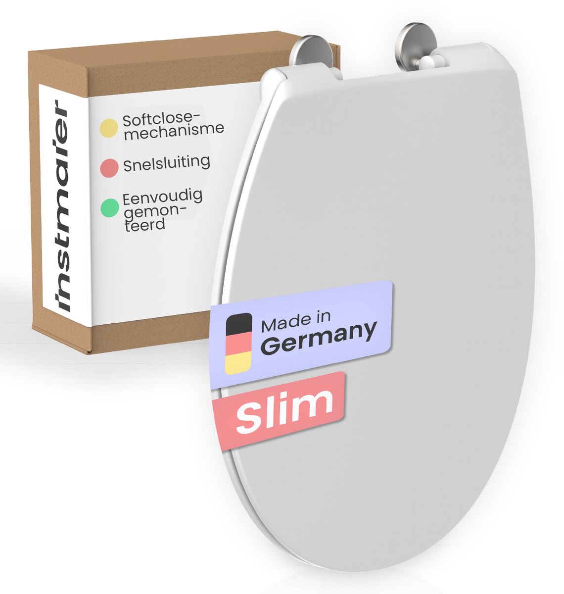 instmaier Alma - Slim toiletzitting - Made in Germany - duroplast - ovale vorm - Wit