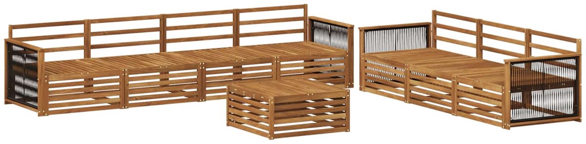 vidaXL Buiten - bank - set - 8 - st - 7-zits - Naturel - Massief - Acacia - Hout