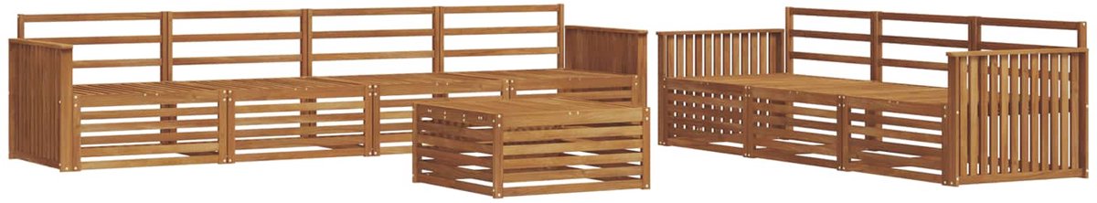 vidaXL Buiten - bank - set - 8 - st - 7-zits - Naturel - Massief - Acacia - Hout