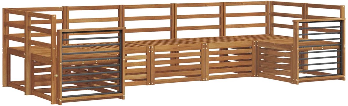 vidaXL Buiten - bank - set - 7 - st - 7-zits - Naturel - Massief - Acacia - Hout