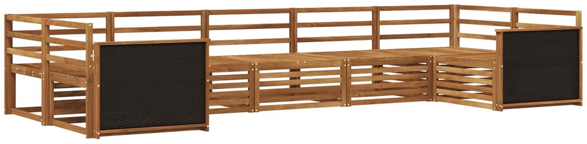 vidaXL Buiten - bank - set - 7 - st - 7-zits - Naturel - Massief - Acacia - Hout