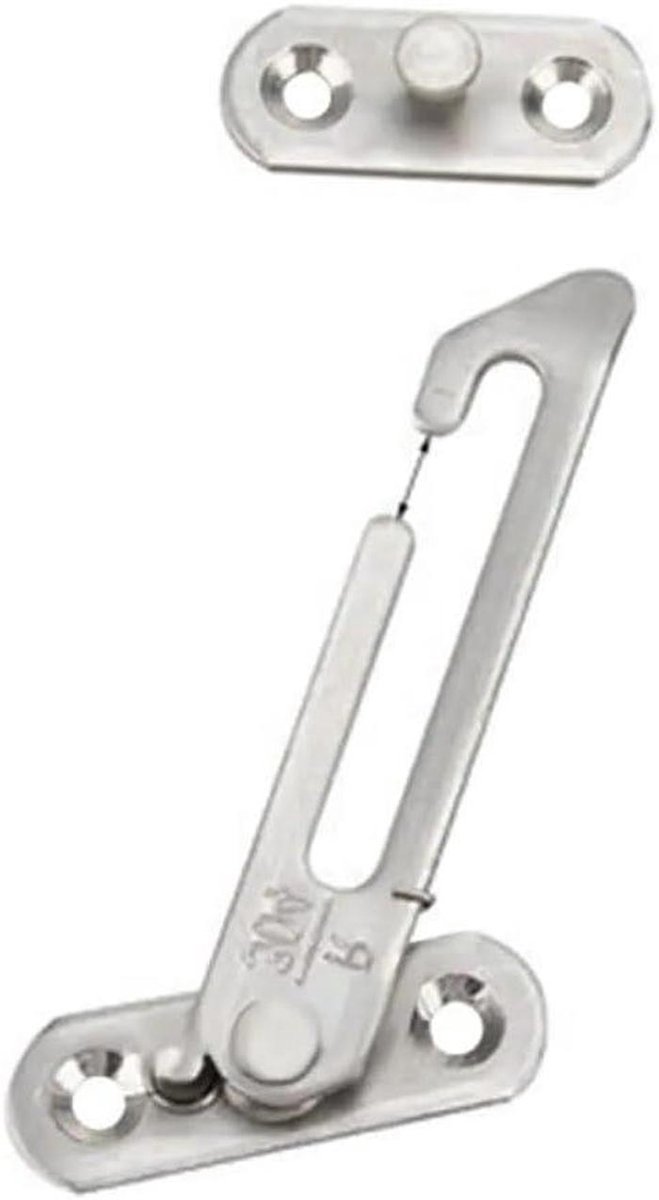 Raamsteun Windhaak - Raambegrenzer Klinkbeugel - Raambediening Ventileren - Verstelbare Positie - 360 mm - Zilver
