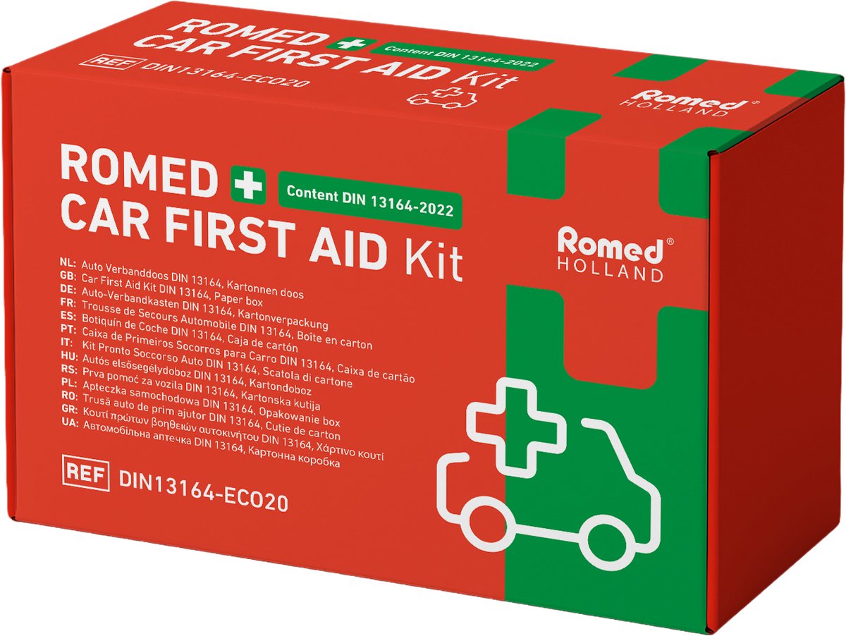 Romed Auto Verbanddoos DIN 13164 – Papieren Doos Romed