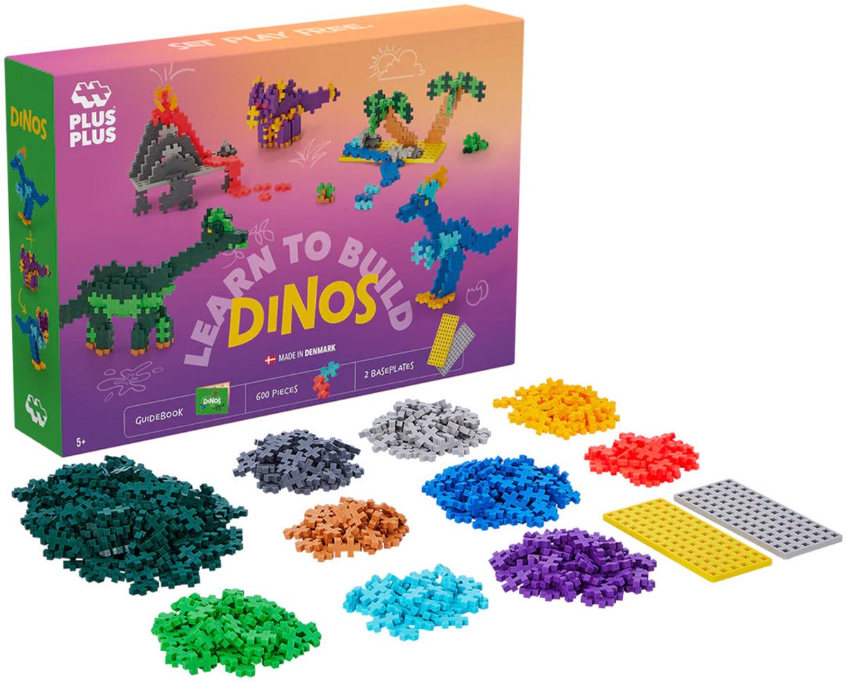 Plus-Plus Learn to Build dino`s 600 delige bouwset - 3918 - Bouwspeelgoed - Constructiespeelgoed - Set met bouwstenen - Vanaf 5 jaar — afbeelding 17