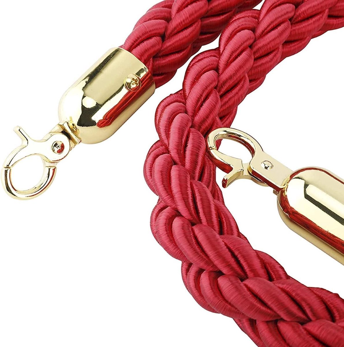 Touwbarrière - Wachtrijtouw Afzetpaal touw - Publiek controleren - Gevlochten nylon henneptouw - 12 inch dik - Zwart