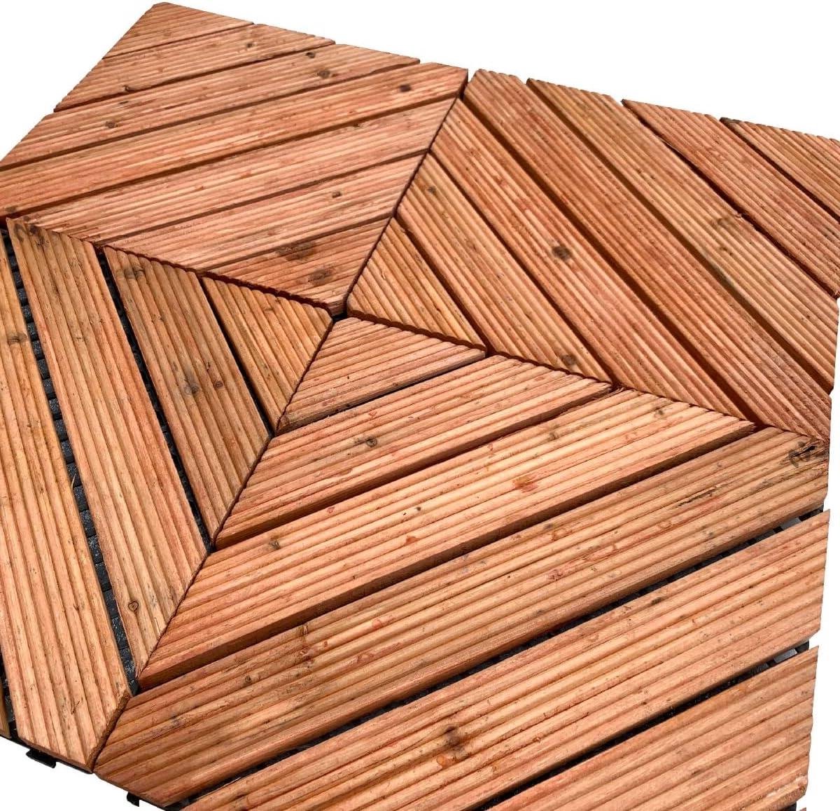 Houten Terrastegels - Hout Tegels - Terras Vernieuwen - Zelfborgend Kliksysteem - 12 stuks 30x30cm - Natuurlijk Hout