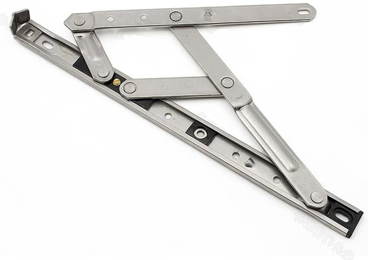 Raamopener - Raamstophouder Windvanger - Ventilatie Controleren - Aluminium Constructie - 12 inch - Zilverkleurig