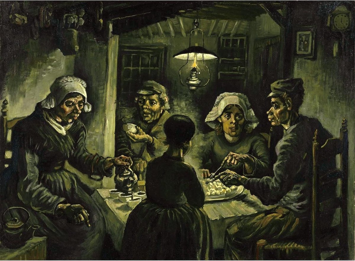 Houten Legpuzzel - Schilderij Puzzel - Ontspanning Thuis - Precisie Gesneden Stukjes - 1000 Stukjes - De Aardappeleters