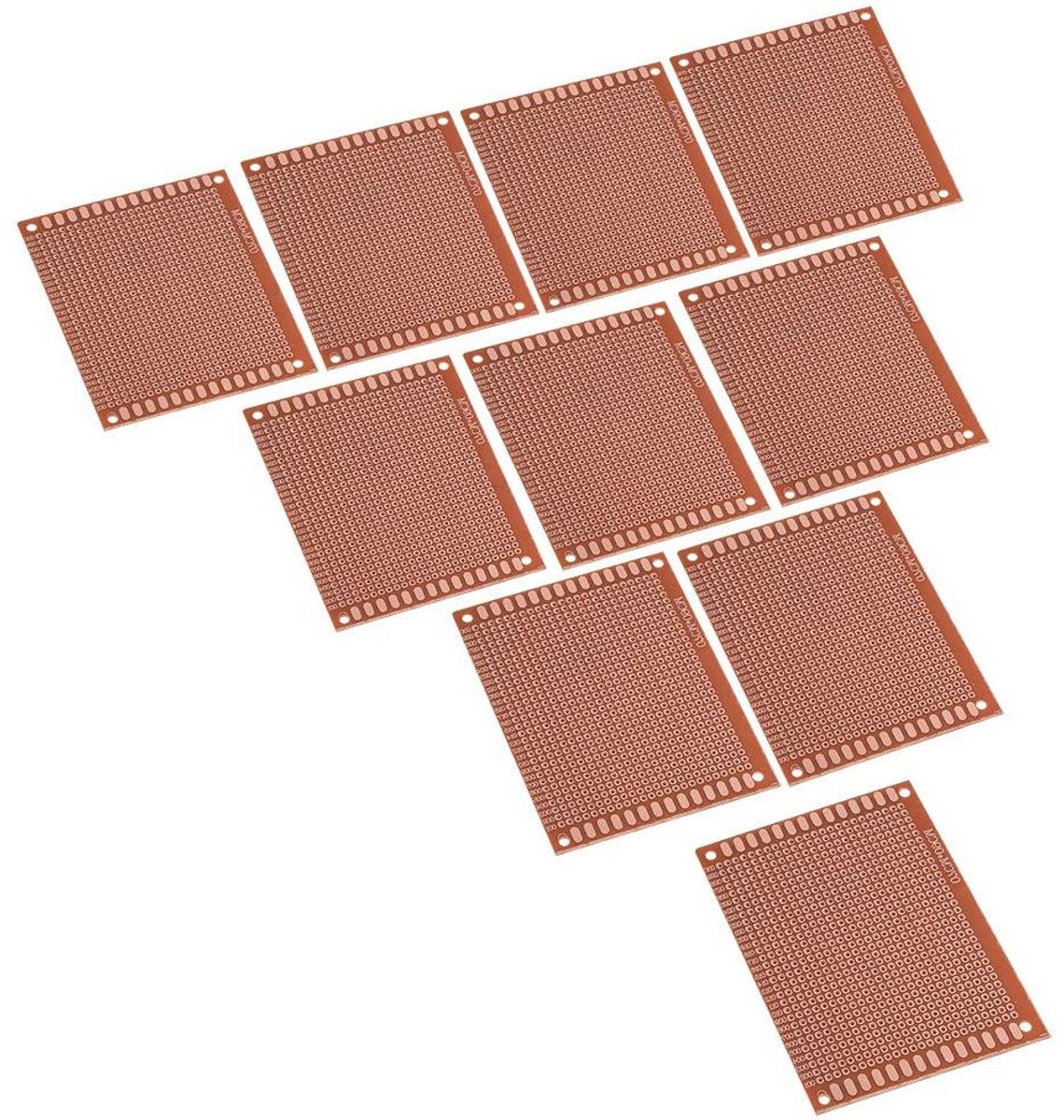 Universele Printplaten - Prototype Platen - Elektronica Projecten - Dubbelzijdig Vertind - 10 Stuks 7x9cm - Groen