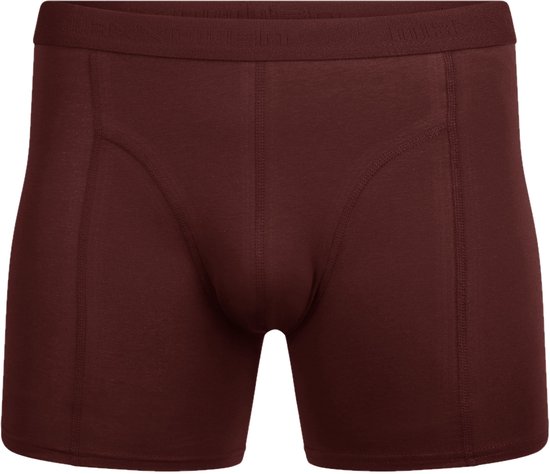Bruine herenboxershort van Maxx Owen met een effen stof en elastische tailleband.