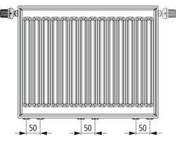 Kermi X2 Profil-Vmulti universele radiator, type 33, 900x400, wit, Ventiel, FTX330900401N1K