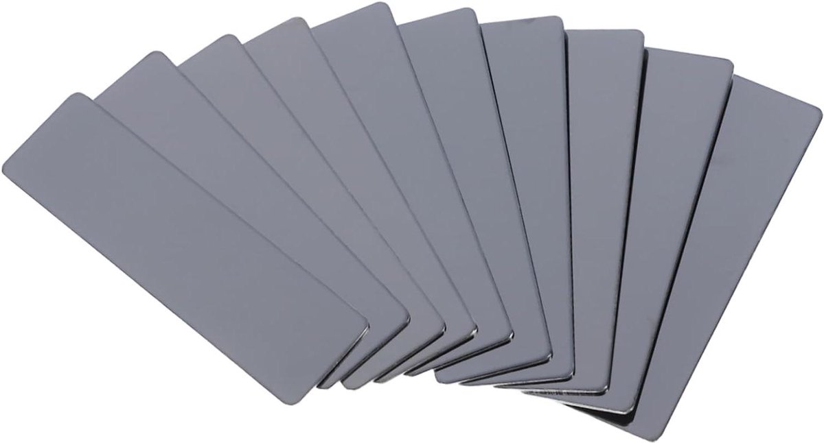 Metalen Naamplaatjes - Etiketten RVS - Identificatie Maken - Duurzaam Roestvrij Staal - 10 Stuks - Zwart