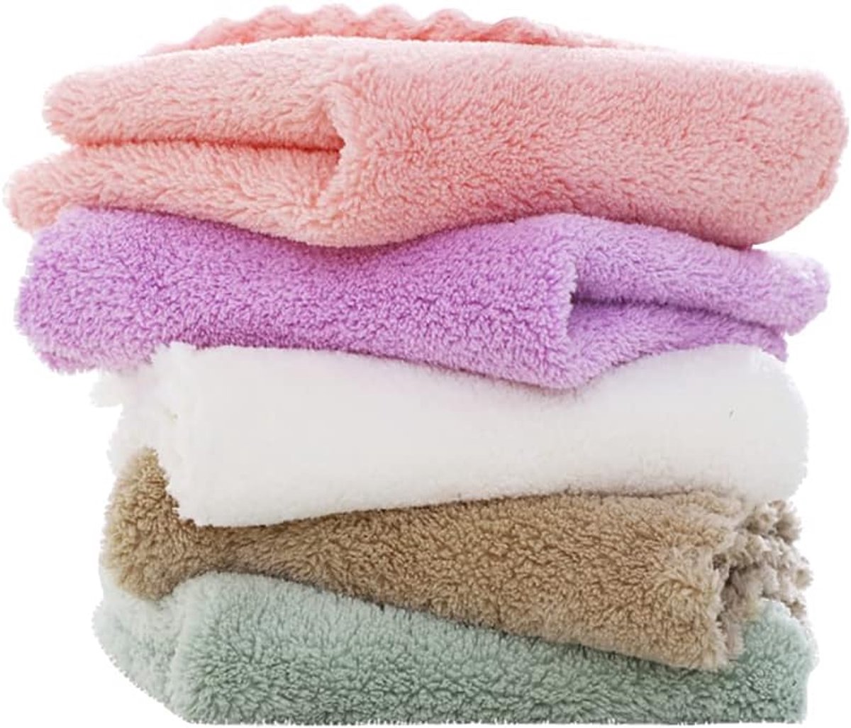 longziming -Mikrofaser Doekjes - Make-up Verwijderdoekjes - Herbruikbare Reinigingsdoeken - Hoge Zuigkracht - Microvezel - Kleuren mengen en afstemmen - Ideaal Voor Reizen En Dagelijks - 12 Stuks