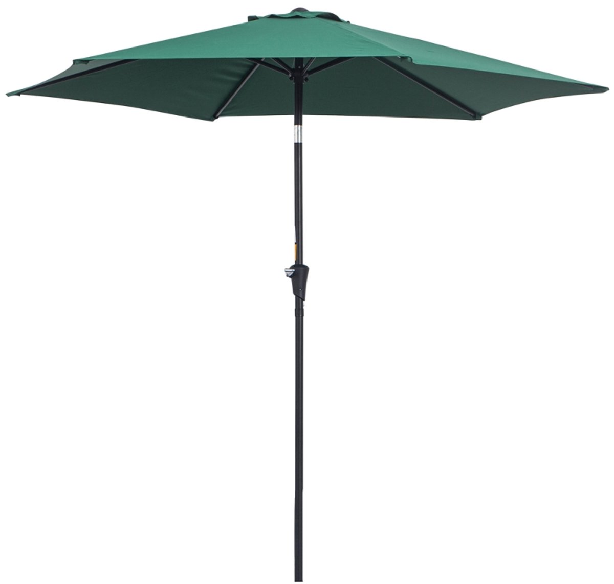 Premium Parasol - Opvouwbare Tuinparasol - Stokparasol met Handslinger - Ø2,6 x 2,35 m - Strandparasol - Marktparasol - Kantelbaar & Verstelbaar - Waterafstotend - UV-Bestendig - Strand, Balkon, Terras & Tuin - Donkergroen