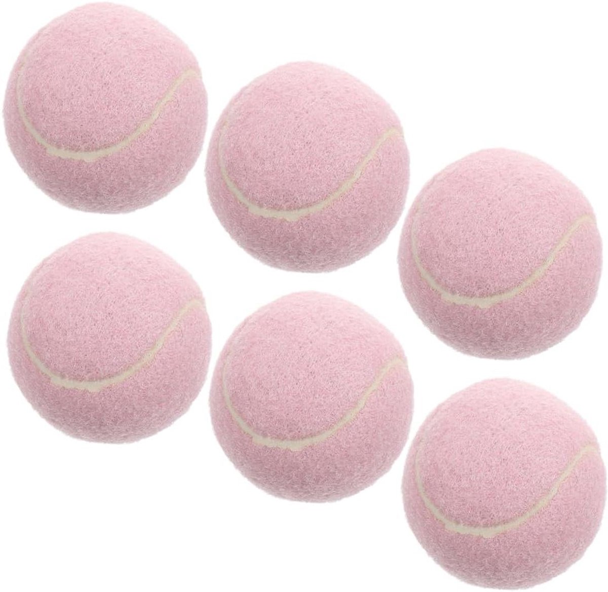 Elastische Tennisballen - Trainingsballen - Beginners Oefenen - Gemakkelijk Zichtbaar - 6 Stuks - Roze
