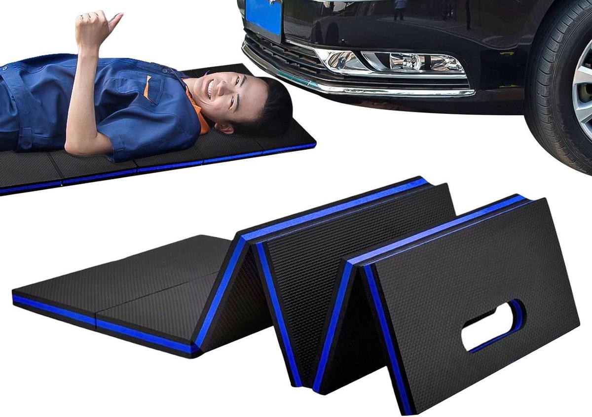 Monteur Knielmat - Opvouwbaar Schuimkussen - Werkplaatstaken Uitvoeren - Compact Opvouwbaar Ontwerp - 116x40cm - Blauw