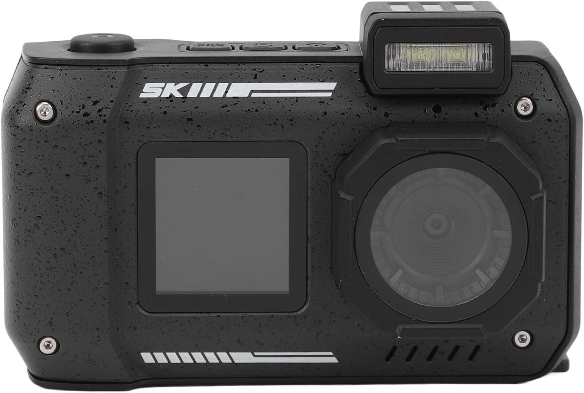 Onderwatercamera - Digitale camera - Avontuurlijke fotografie - Dubbel scherm - 10 meter diep - Zwart
