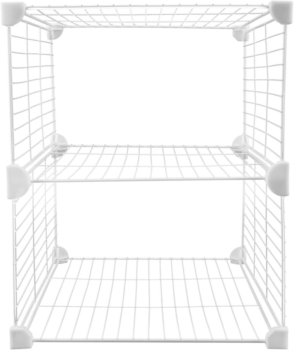 Vriezer Scheidingsrek - Opbergmand Koelkast - Voedsel Organiseren - Verstelbare Indeling - 37x36x30 cm - Wit