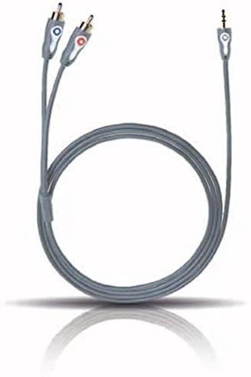 Audio Kabel - Aux Kabel - Muziek Afspelen - RCA Connectoren - 1 Meter - Grijs