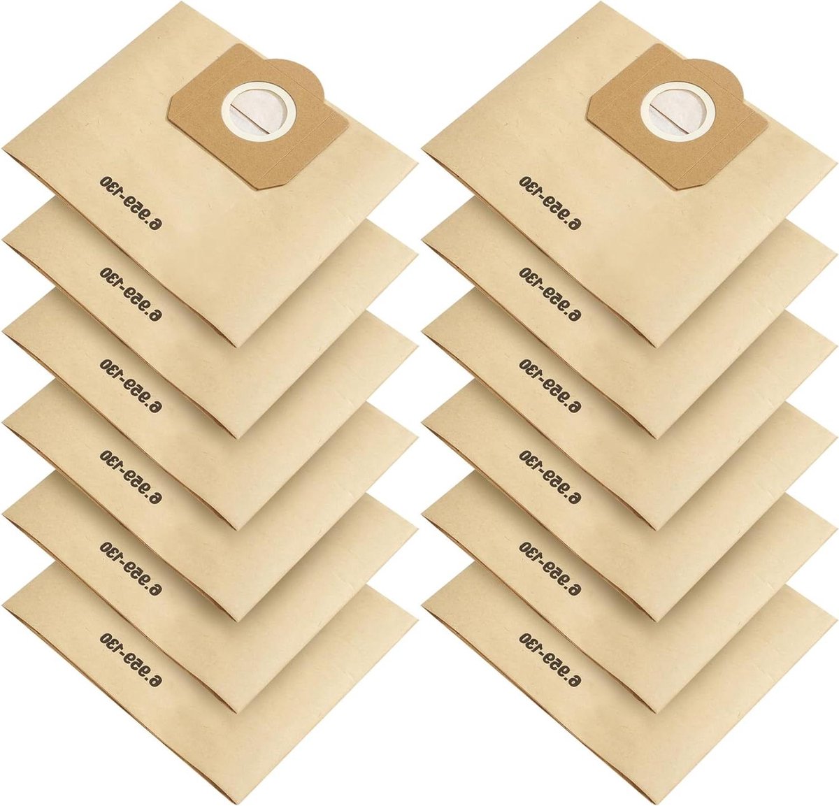 Filterzakken Stofzuiger - Papieren Zakken - Stof Vangen - 12 Stuks - 28x23x8 cm - Bruin