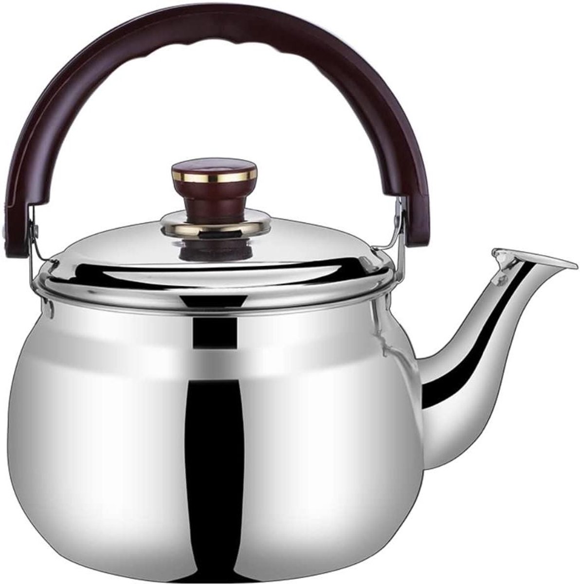 Waterkoker Met Fluitje - Theepot RVS - Water Koken - Ergonomisch Handvat - 1 Liter - Zilverkleurig