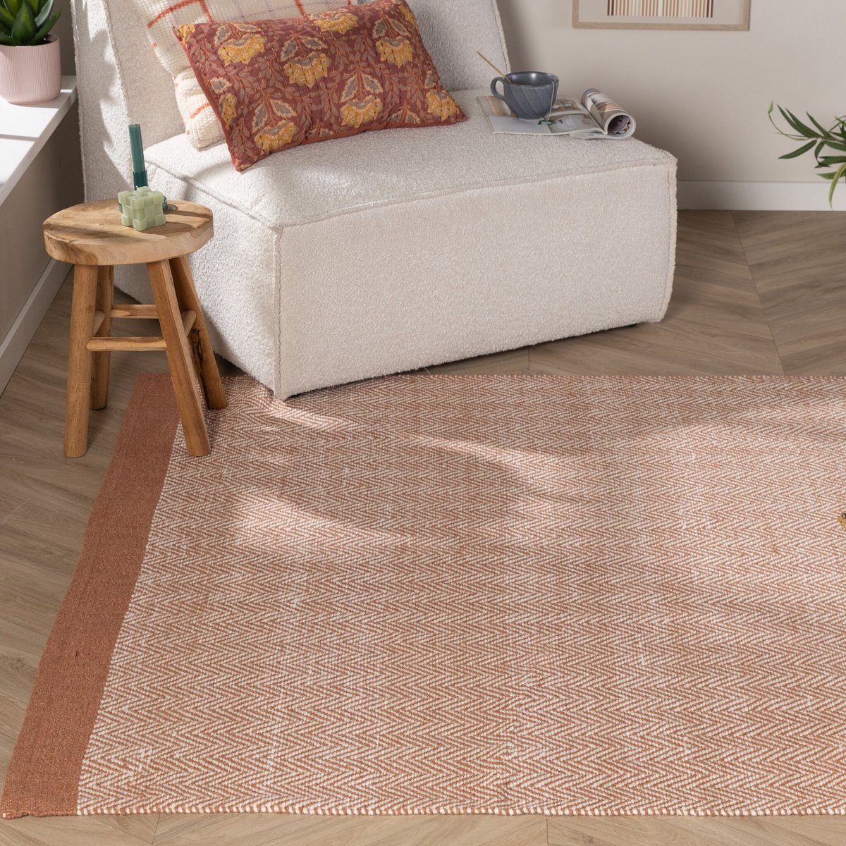 Fraai Wollen vloerkleed - Zula Terracotta - 230x330cm
