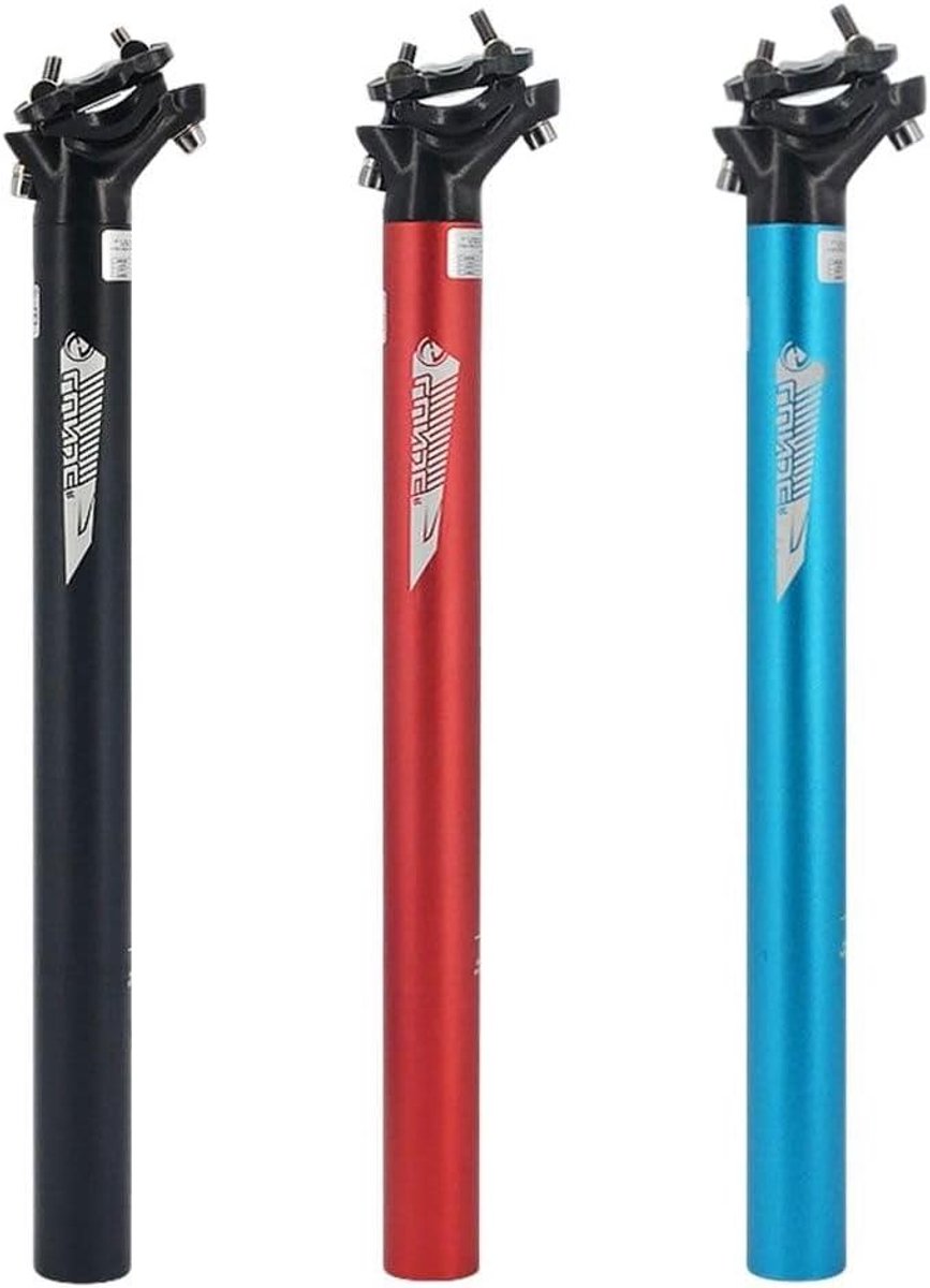Fiets Zadelpen - Zadelpaal Onderdeel - Comfortabel Fietsen - Hoge Sterkte Aluminium - 400mm Lengte - Zand Zwart