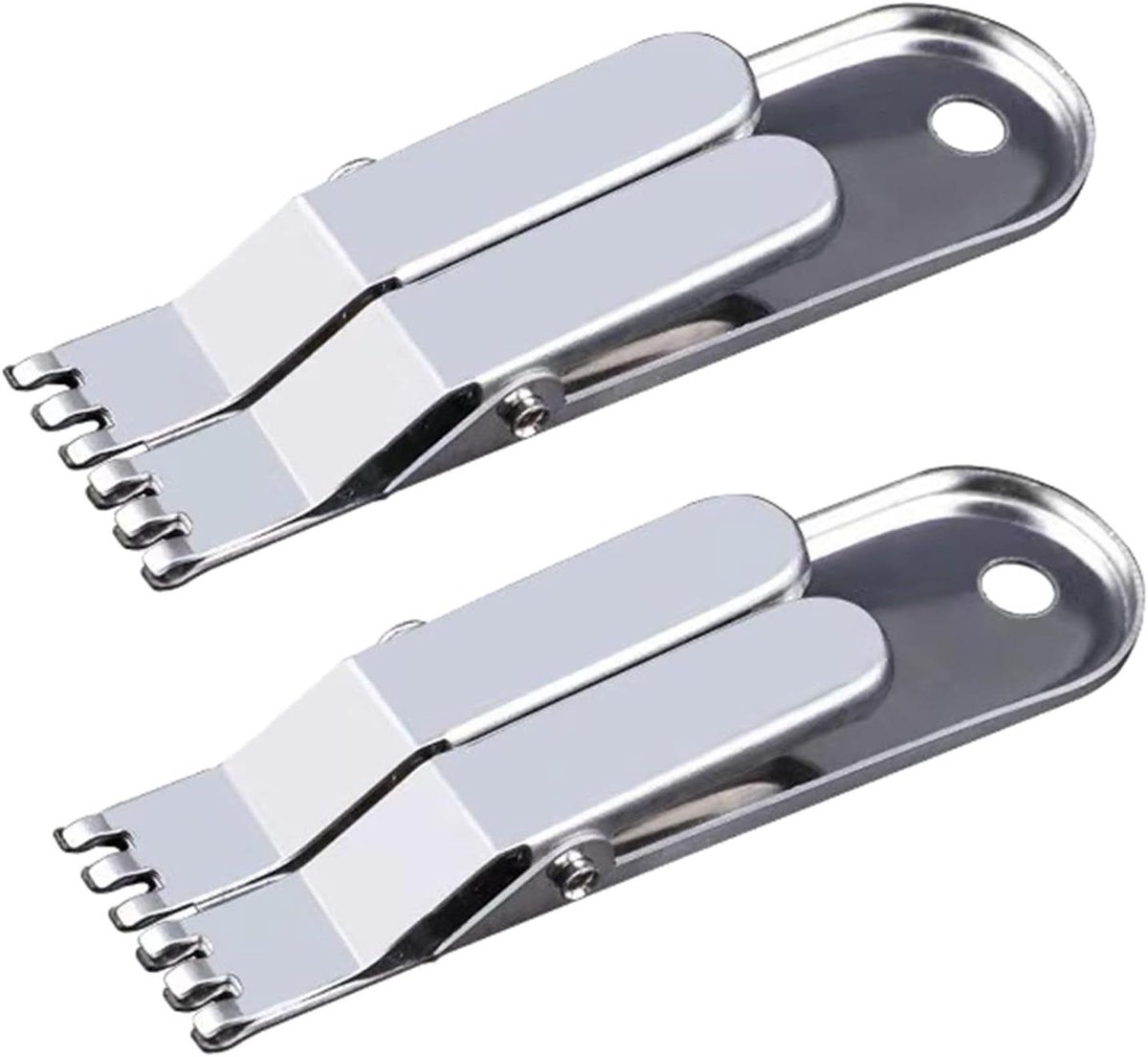 Aas Apparaat - Wormen Clip - Vissen Voorbereiden - Roestvrij Staal - 8.8 x 2.3 cm - Meerkleurig