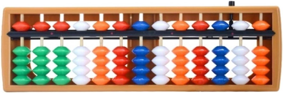 Abacus Rekenhulp - Telraam Educatief - Wiskunde Leren - 13 Rijen 5 Kralen - 24.7x7.3cm - Veelkleurig