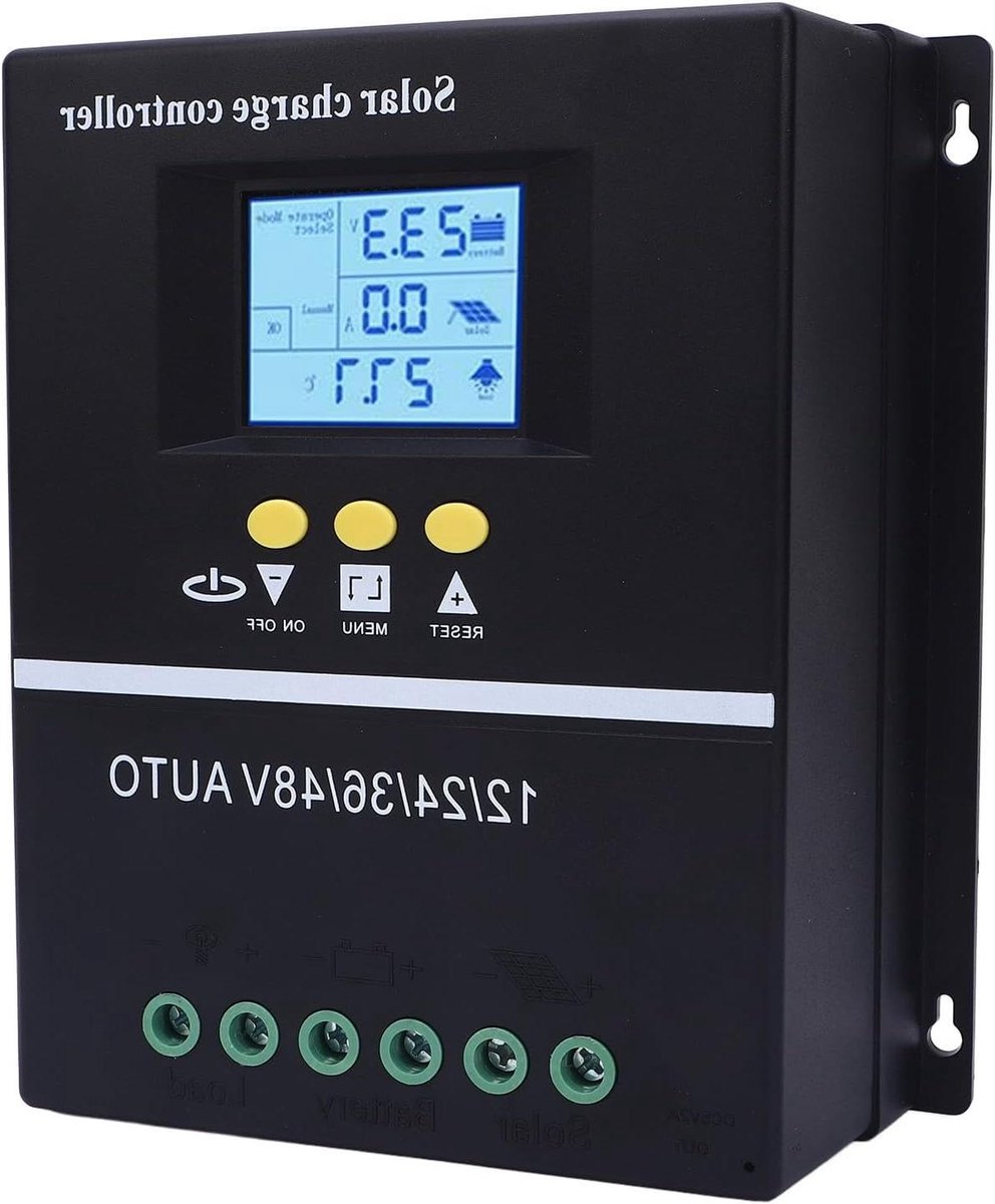Zonne Laadregelaar - MPPT Controller - Energiebeheer - Automatische Systeemherkenning - 60A - Zwart