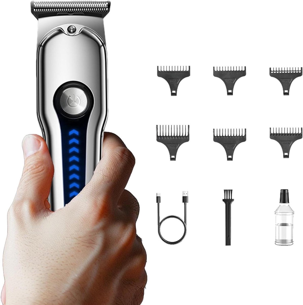 Haartrimmer Mannen - Snoerloze Trimmer - Thuis Haar Stijlen - Zelfslijpende Bladen - 16 cm Lengte - Zwart