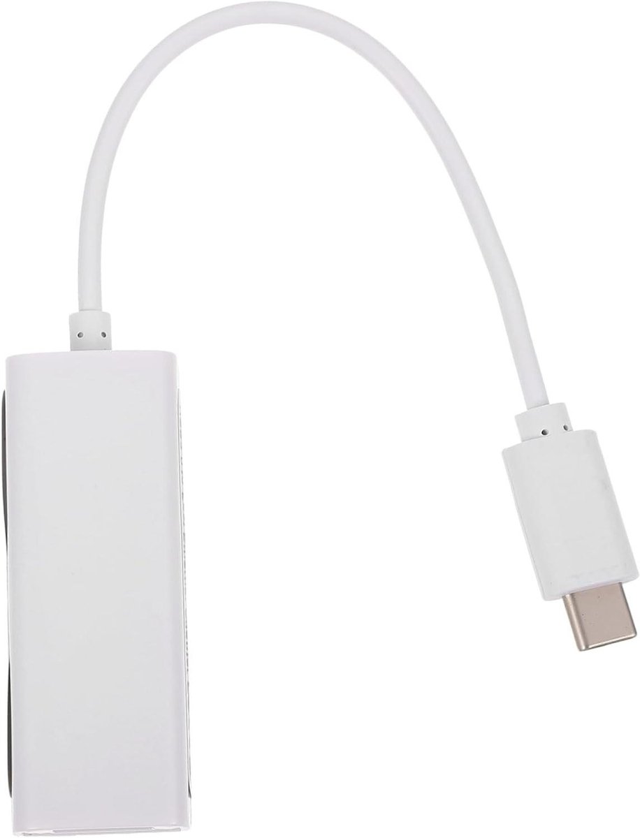 USB-C naar Ethernet - Netwerk Adapter - Stabiel Internet - Energiebesparend - Compact Formaat - Wit