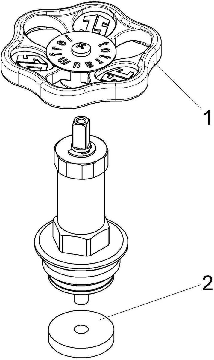 Schlösser Armaturen JS Vetkamer bovendeel voor vrijstroomventiel, DIN 3502, met niet-stijgende spindel, DN65, 2 1/2'', met PTFE afdichting, 0018186500002