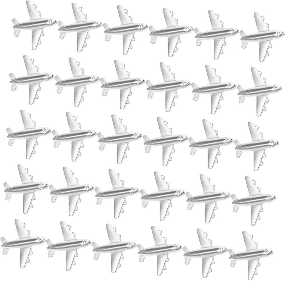 Decoratieve Punaises - Metalen Prikkers - Kantoor Decoratie - Vliegtuig Vorm - 30 Stuks - Zilver