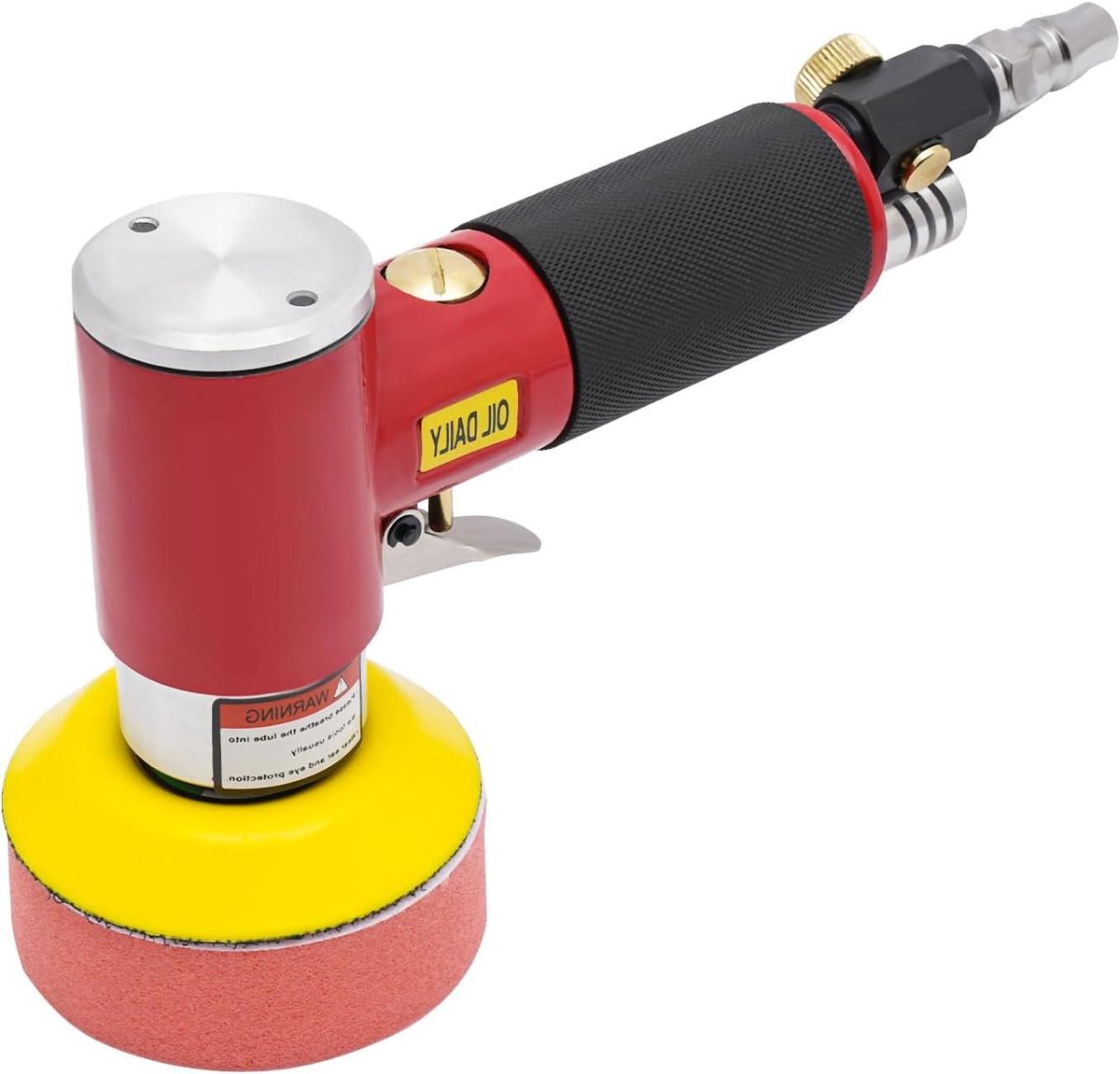 Mini Polijstmachine - Excentrische Schuurmachine - Oppervlak Behandelen - Instelbare Snelheid - 3 Spons Maten - Rood