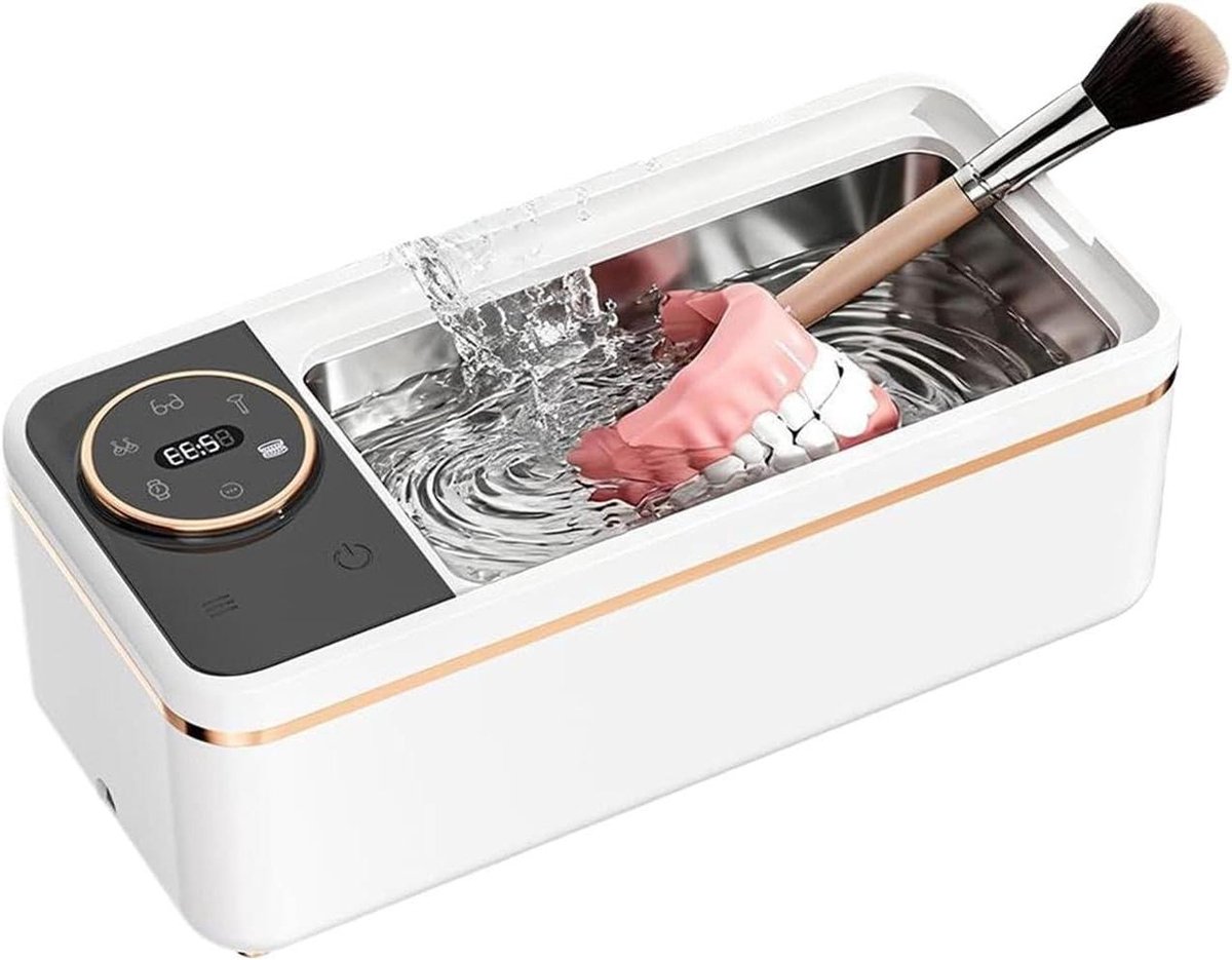 Ultrasone Retainer Cleaner Machine 450ml Ruimtebesparend - Timer Met Zes Modi Sieradenreiniging, Roestvrijstalen Tank, Veelzijdig Gereedschap | Kettingen Armbanden Oorbellen Brillen Oorstekers Reizen