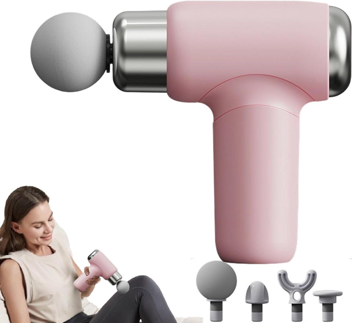 Handheld Spiermassager - Percussie Massager - Spierherstel - Verstelbare Intensiteit - 8 x 9 x 7 cm - Zwart