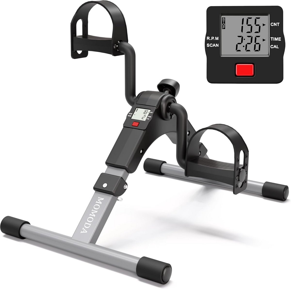 Mini Hometrainer - Fietsapparaat Arm Been - Actief Blijven - Opvouwbaar Compact - 2.6 kg - Grijs